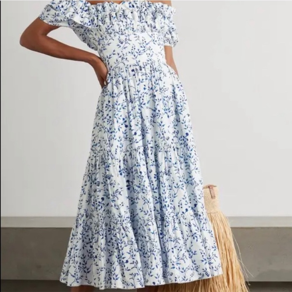 Agua Bendita blue and white dress